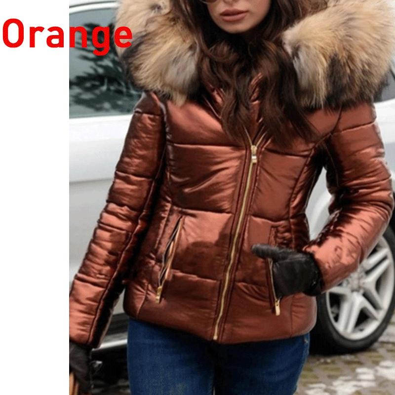 Autumn and Winter Fashion Women's Short Coat Cotton Jacket Large Size Hooded Jacket Warm Cotton Women's Fur Collar Hoodie Parka Coat