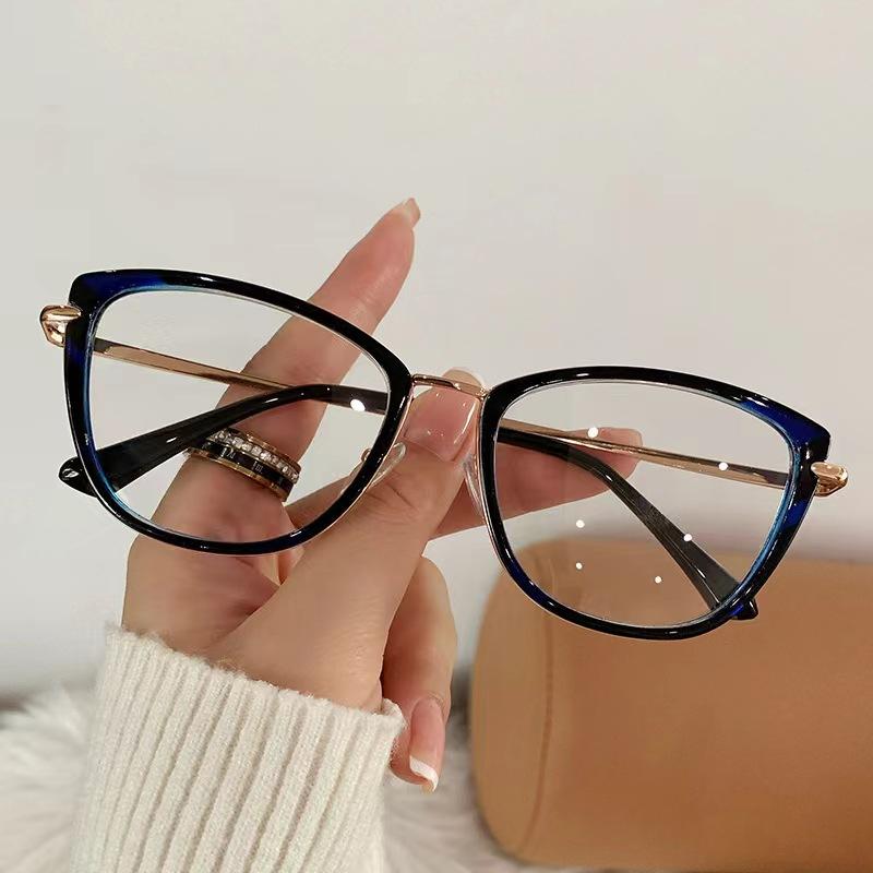Персонализированные очки с плоской зеркальной оправой «кошачий глаз», меняющие цвет и защищающие от синего света