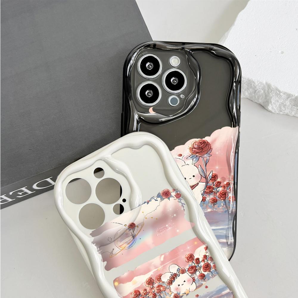 Милый мультяшный узор, кремовая текстура, мягкий силиконовый чехол с волнистыми краями, чехол для телефона для Vivo