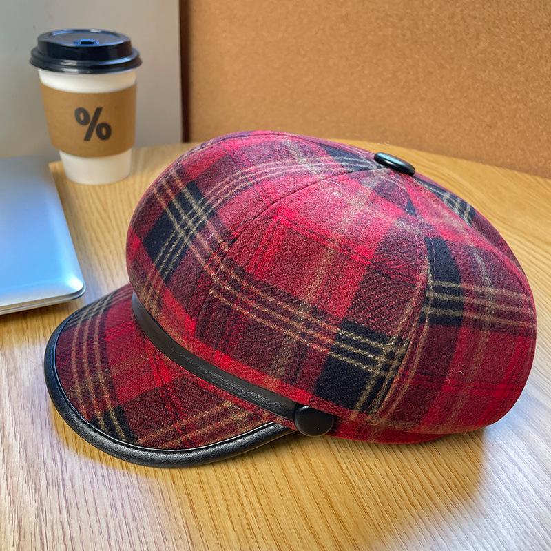 Модный шерстяной берет в корейском стиле для женщин на осень и зиму, ретро британская литературная восьмиугольная шляпа художника, подчеркивающая маленькое лицо, шляпа газетчика