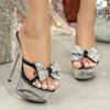 Music Transparent Super High Heel Thin Heel Summer Women Waterproof Table Rhinestone Sexy Fairy Slippers