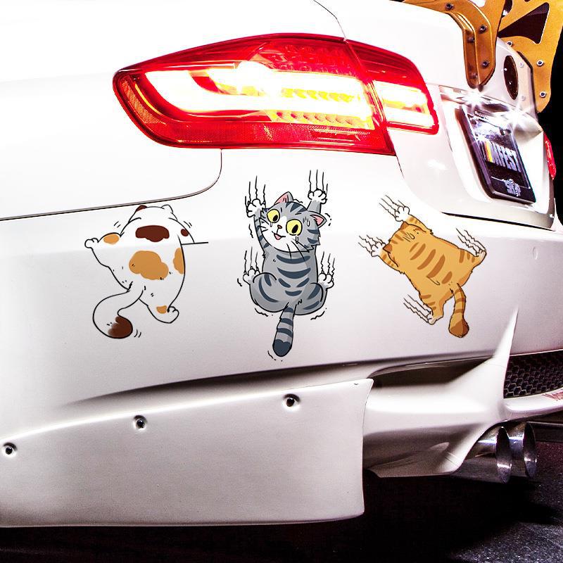 Три кошки, забавная наклейка на автомобиль, кошка, восхождение, животное, Стайлинг, наклейки, украшение кузова автомобиля, креативные наклейки, аксессуары для автодек...