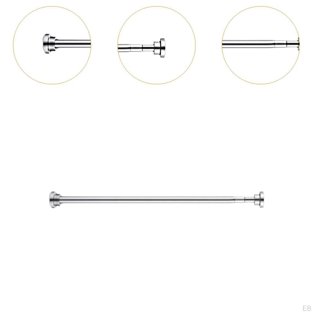 Extendable Garment Hanging Bar Durable Wardrobe Rod for Bedroom