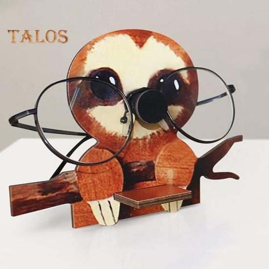 Деревянная подставка для очков в виде животных, расписанный вручную держатель для очков, декоративный держатель для очков в форме животных для всех размеров очков