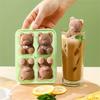 4 Grid 3D Little Bear Shape Silicone Ice Mold Little Bear Ice Block Mold Household Ice Cube Mold Kitchen Gadgets