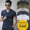 Men's Slim Fit V-Neck Short-Sleeve Cotton T-Shirt, Black