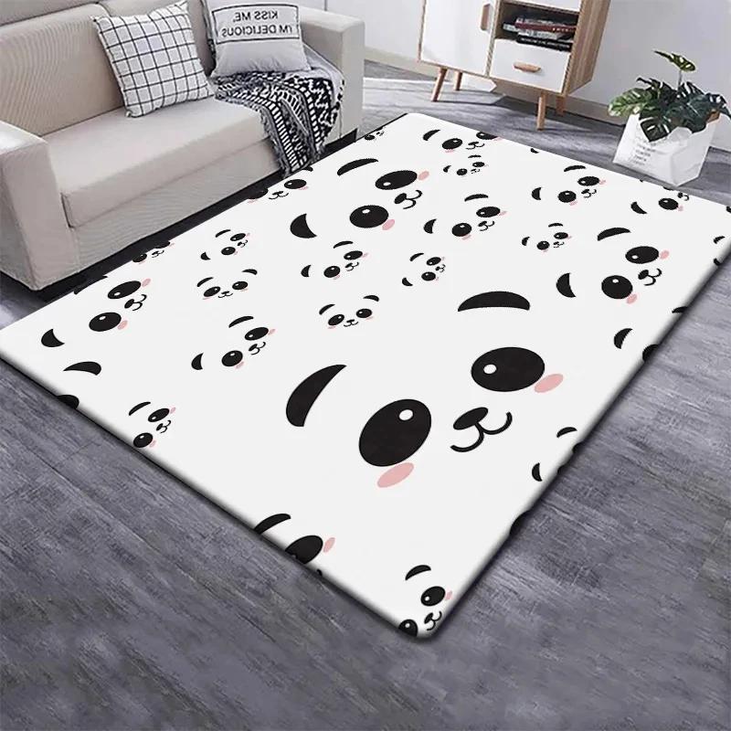 Cute Panda Carpet for Bedroom Bathroom Living Room Decor Baby's Crawling Mat Soft Cartoon Animal Area Rug Non-slip Play Mats