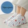 50pcs/pack Disposable Indoor and Household Thick Anti Slip Adult and Children's Non-woven Shoe Covers for Guests Wear-resistant Foot Covers