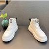 Fashion 2025 Spring New Men Breathable White Soft Leather Shoes Korean Edition Campus Bread Shoes Fashion Casual Sports Running Sneakers