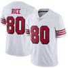 Mens Retro White Embroidered Football Jersey 10 Garoppolo 85 Kittle NFL Style Team Sport Uniform