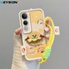 KEYSION Мультяшный милый плюшевый чехол с вышивкой для VIVO V50 Lite 5G со шнурком, силиконовый противоударный чехол для телефона VIVO V50 Lite