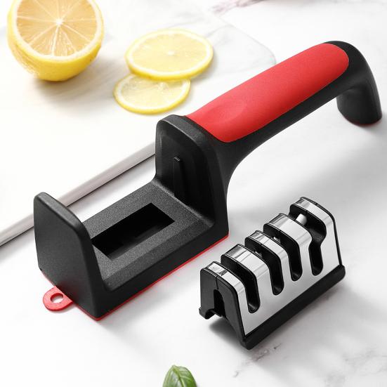 Kitchen Cutter Sharpener with 44989 Grooves Tungsten Steel Sharpener with Plastic Handle Multifunctional Manual Grinder for Scissors Cutter