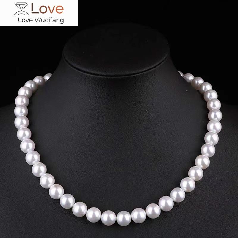 Барочное винтажное белое ожерелье из натурального ракушечного жемчуга диаметром 7,5 мм, трендовые корейские жемчужные ожерелья, ювелирные изделия из искусственного жемчуга