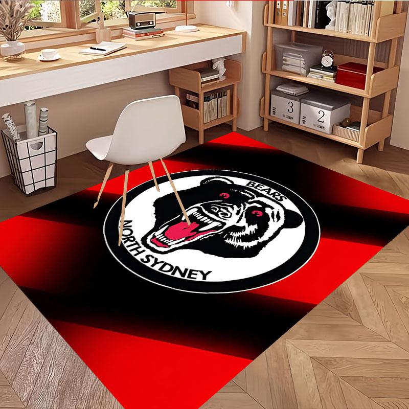 North Sydney Bears Print Rug, Washable Floor Carpet, For Entryway Dorm Laundry Room Office Study, Home Decor Birthday Christmas Gift