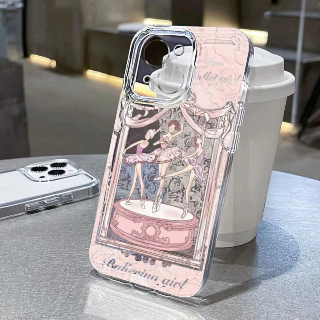 Transparent Phone Case 15 for IPhone 14 Ballet Music Box Protective Case 13 for Apple 11 Space Soft Case Anti Drop