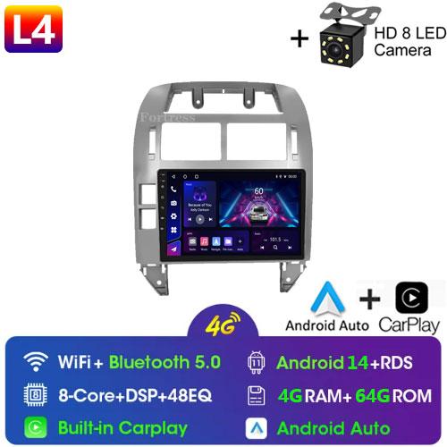 Fortress для Volkswagen Polo Mk4 2001 - 2011 Android автомобильный радиоприемник мультимедийный плеер Carplay Auto Stereo GPS Navi 2din DSP головное устройство