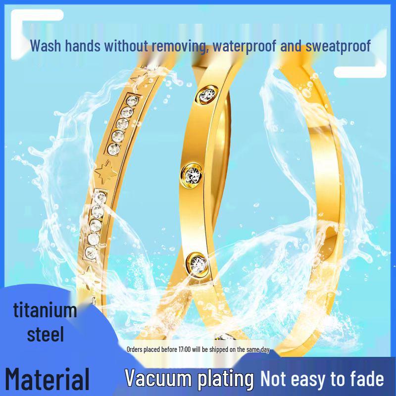 Simple Fashion Roman Numeral Interwoven Titanium Steel Women's Diamond Bracelet with Double-Layer Buckle