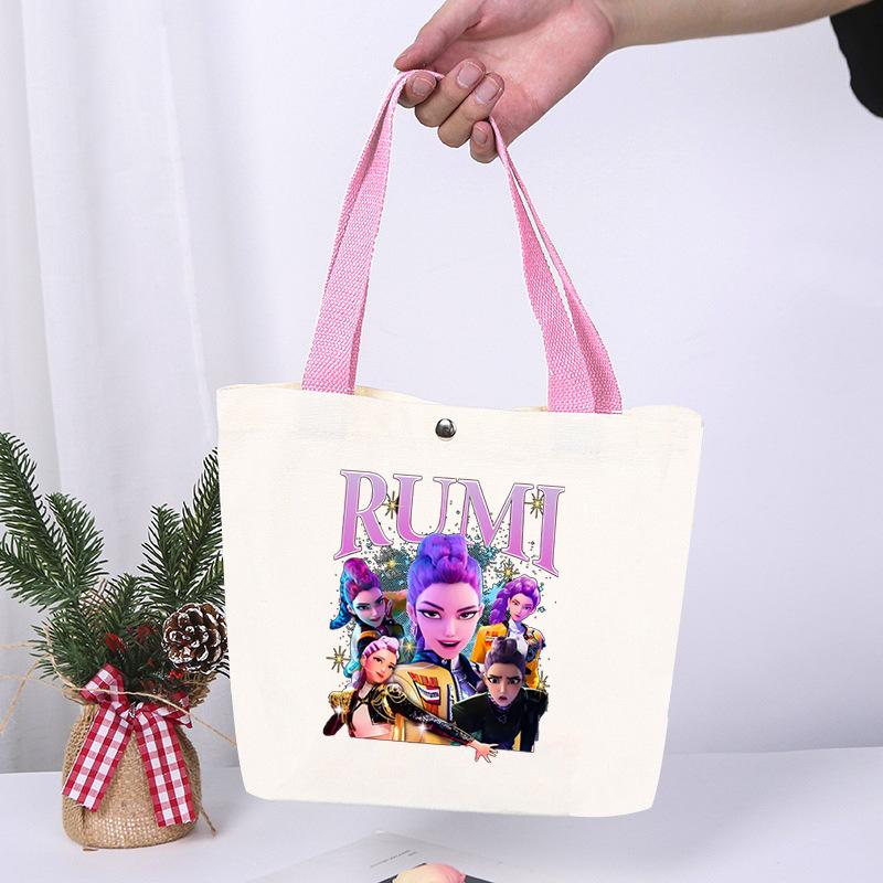 K-Pop Anime Cartoon Printed Student Large Capacity Portable Shoulder Bag Casual Canvas Bag