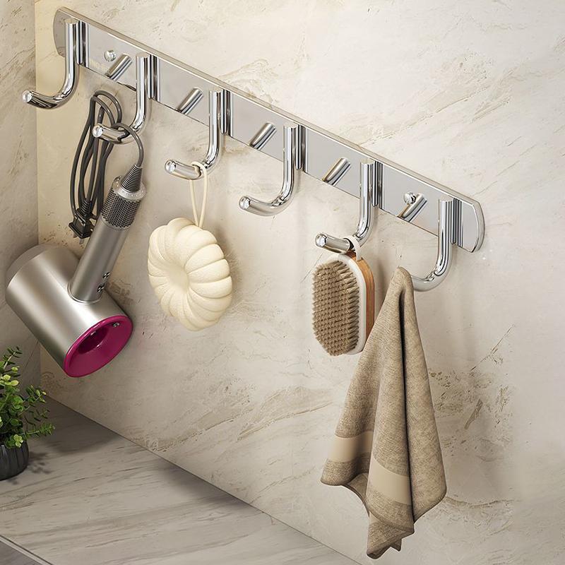 Stainless Steel No-Drill Bathroom Strong Adhesive Clothes Hanger Hook