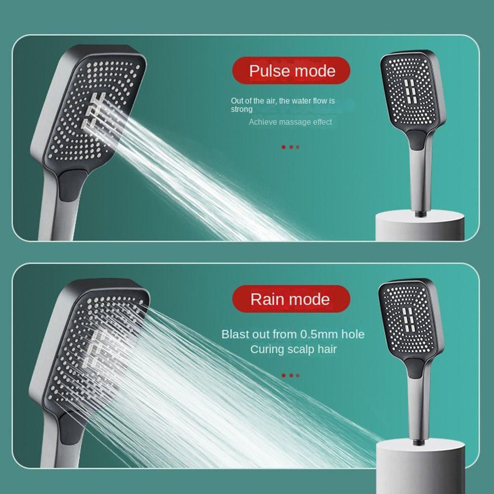 Bath Rainfall 4 Mode Adjustable Water-saving Sprinkler Shower Head Bathroom Booster Shower Sprayer