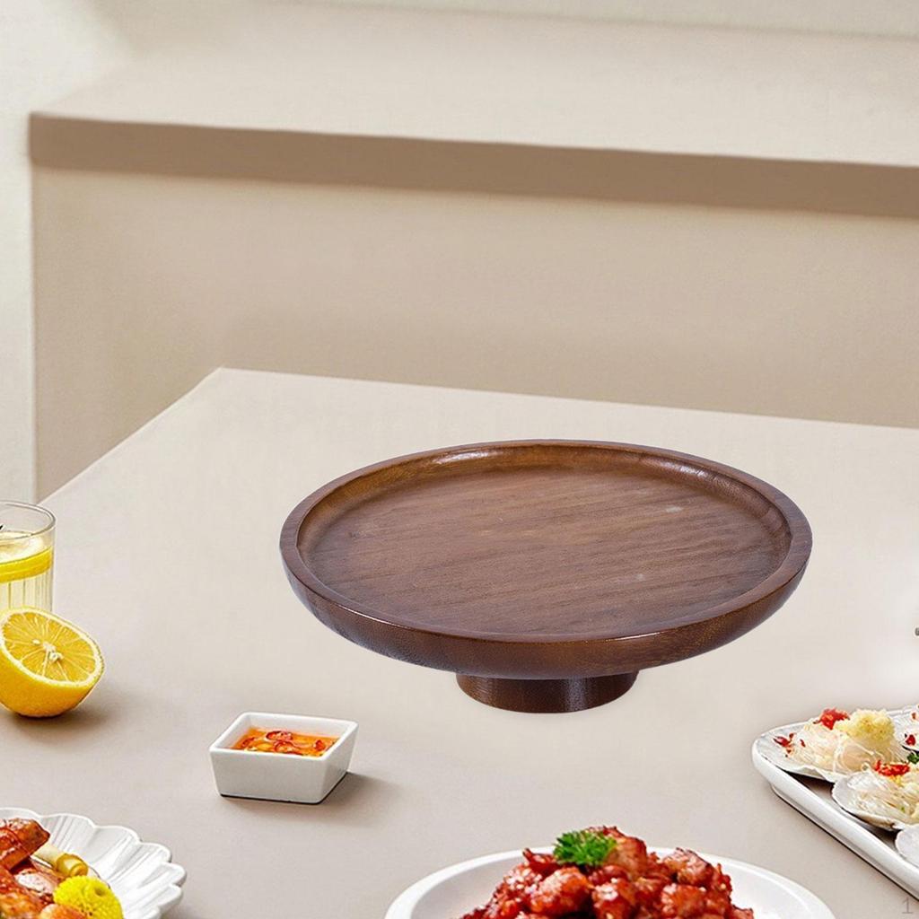 Wood Cake Stand Appetizers Fruit Plate Bamboo Serving Tray Cupcake for Pastries Celebration