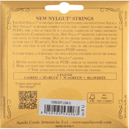 Aquila AQ-CLW 8U Concert Ukulele Strings, Low-G Type, 76cm, 4-String Wound