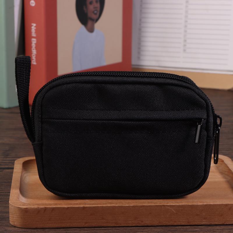 Oxford Cloth Men Wallet Earbuds Storage Bag Credit Card Holder Case For Boys Girls Journey Bank Card Organizer Zipper Coin Purse