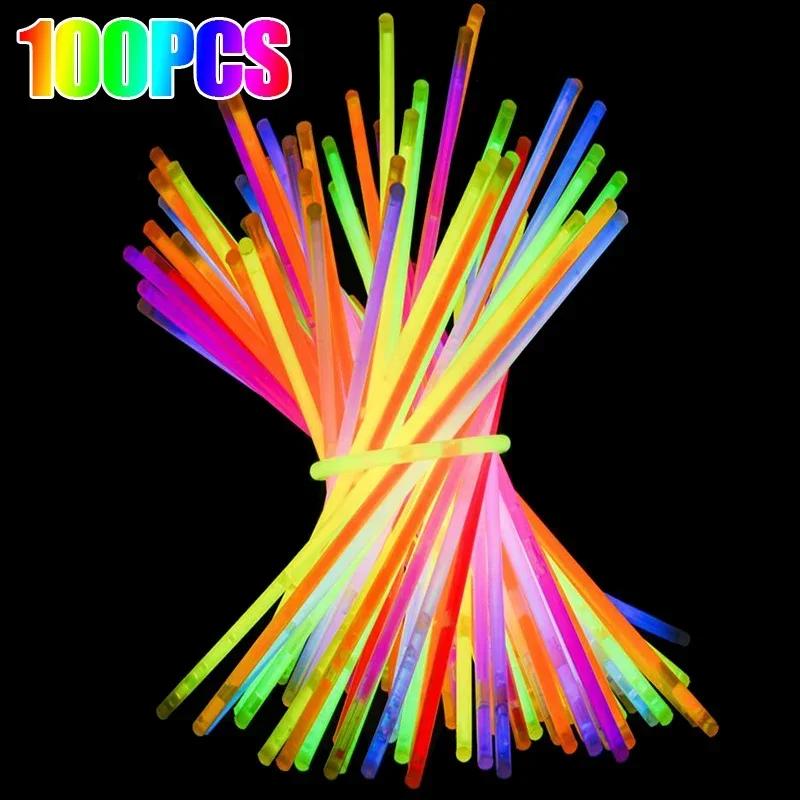 Светящиеся палочки флуоресцентные светящиеся в темноте DIY браслет ожерелье светящиеся палочки с разъемами украшение на день рождения