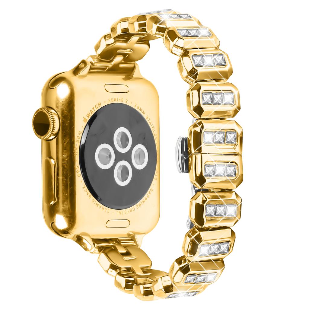Metal Strap for Apple Watch Series 10 Ultra 9 8 7 SE 6 5 4 3 2 1 46mm 49mm 45mm 44mm 42mm Rhinestone Decor with Butterfly Clasp
