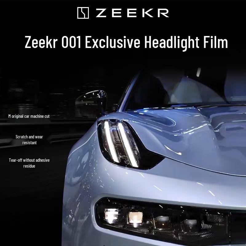 Zeekr 001 Smoked Headlight Film, Transparent Interior & Taillight Film, TPU Dashboard Screen Protector, Wear-Resistant