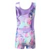Kids Girls Gymnastics Yoga Dance Sport Sets Fancy Print Leotard and Shorts Dancewear Outfits