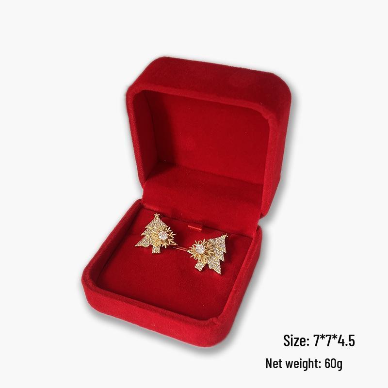 Вращающиеся серьги-пусеты в виде рождественской елки с цирконом, стерлинговое серебро, дизайн «легкая роскошь» для женщин