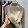 Autumn Long Sleeve Plush Warm Pullover Sweater Women Winter Thick Turtleneck Base Women's Knitted Sweaters Female Elegant Solid Fashion Knitwear 24869