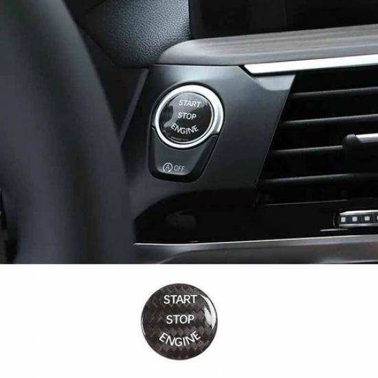 Cover Trim Car One-Click Startup Button Dry Carbon Fiber 18-22 For BMW 5 Series