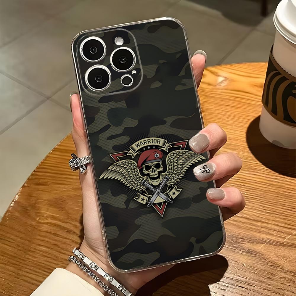 Military Army Special Forces Phone Case For Iphone 15 Pro Max 14 16 Plus 11 12 Mini 13 Pro 7 8 X XR XS SE Transparent Back Cover