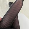 Women Thin Colored Stockings Shimmering Striped Sexy Semi Sheer Pantyhose Tights