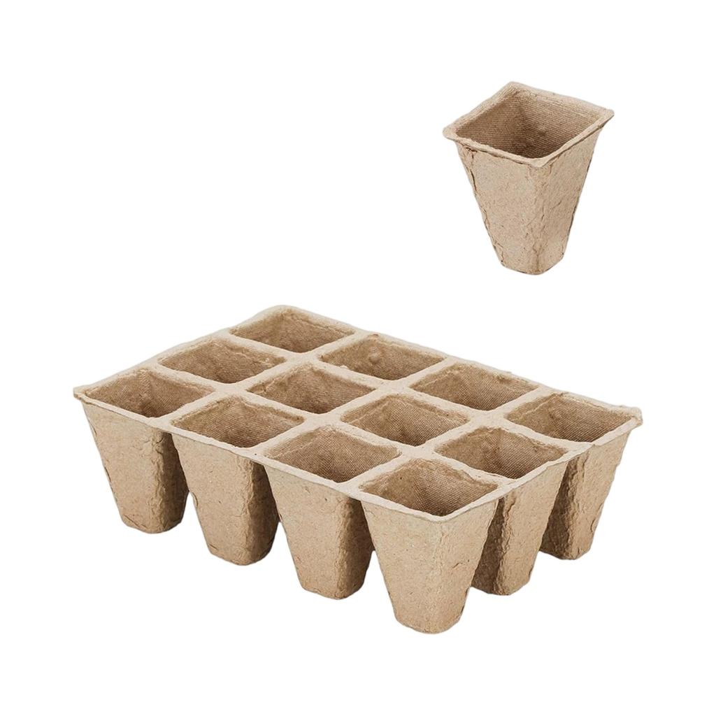 Plant Pulp Seedling Box, Cuttable Paper Seed Tray, Eco-Friendly Germination Tray for Vegetable and Flower