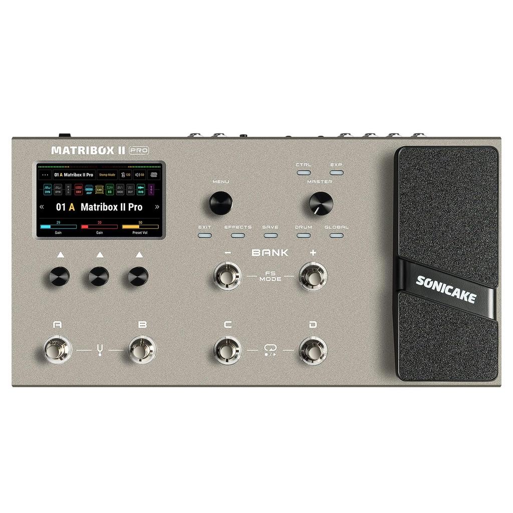 SONICAKE with Expression Over 240 Effects Amp Modeling IR Cabinet Simulation FX Loop MIDI Stereo OTG USB Audio Interface Color Touch Screen Matribox