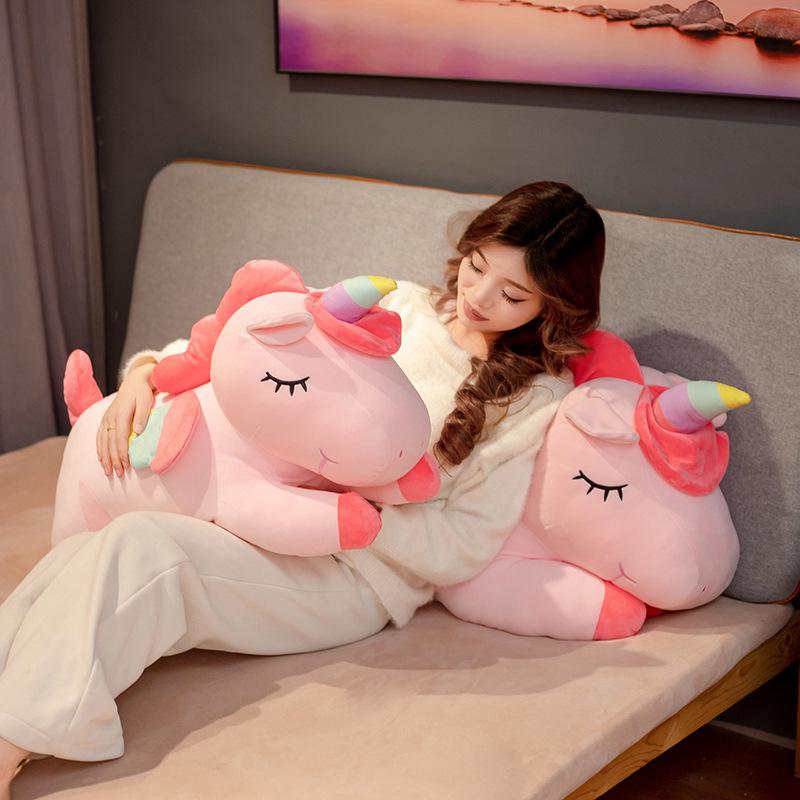 Плюшевая подушка Радужный Единорог - Большая, Мягкая и Розовая Спутник для сна для детей