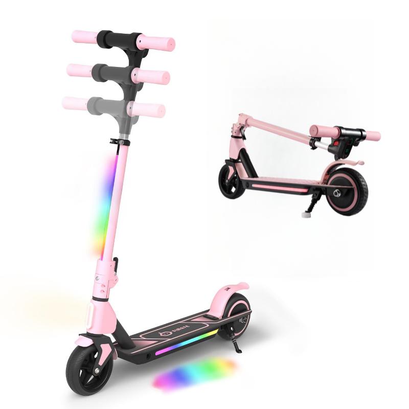 Electric Scooter — 6.5-inch Solid Tires, 130W Brushless Motor, Alloy Steel Frame, Foldable Design — A Gift for Kids.