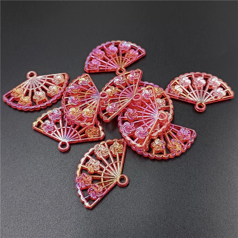 Rose Fan Loose Beads 10/20pcs Fashion Handmade Materials Leaf Loose Beads DIY Jewelry Accessories AB Color Gilded Edge Jewelry