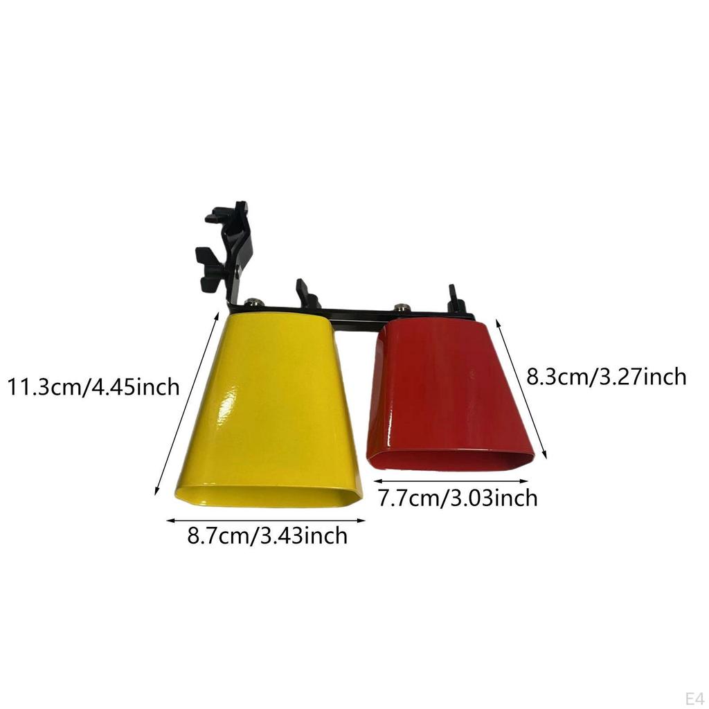 Двухцветный колокольчик с двойным креплением, ударный инструмент, шумовой излучатель с креплением