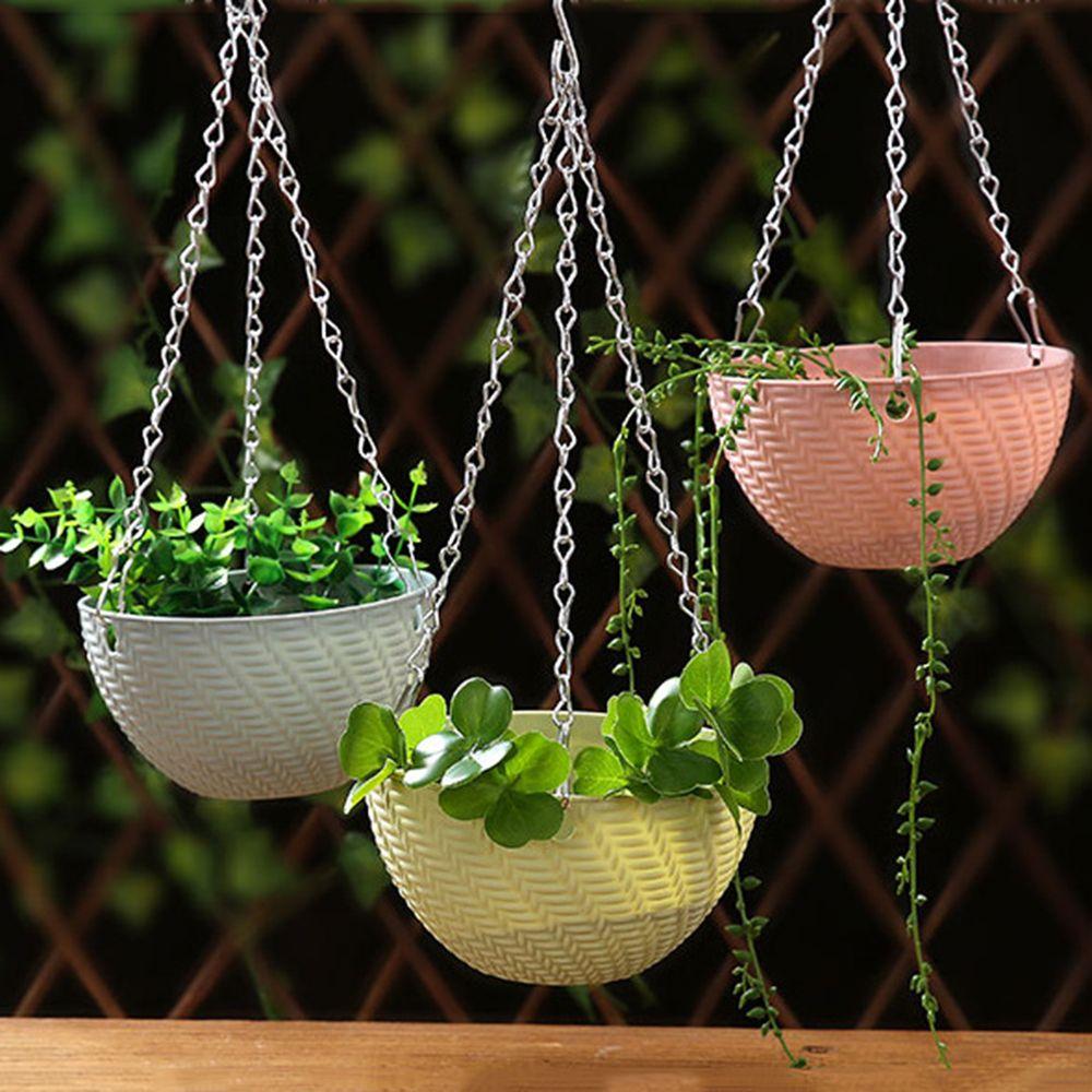 Plant Garden Decoration Bracketplant Rattan Pattern Chains Flowerpot Flower Pots Hanging Basket
