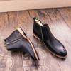 New Fashion Men 'S Shoes Leather Business Boots Man Vintage Casual Classic Formal Side Zipper Chelsea Boots Men Zapatos De Hombre