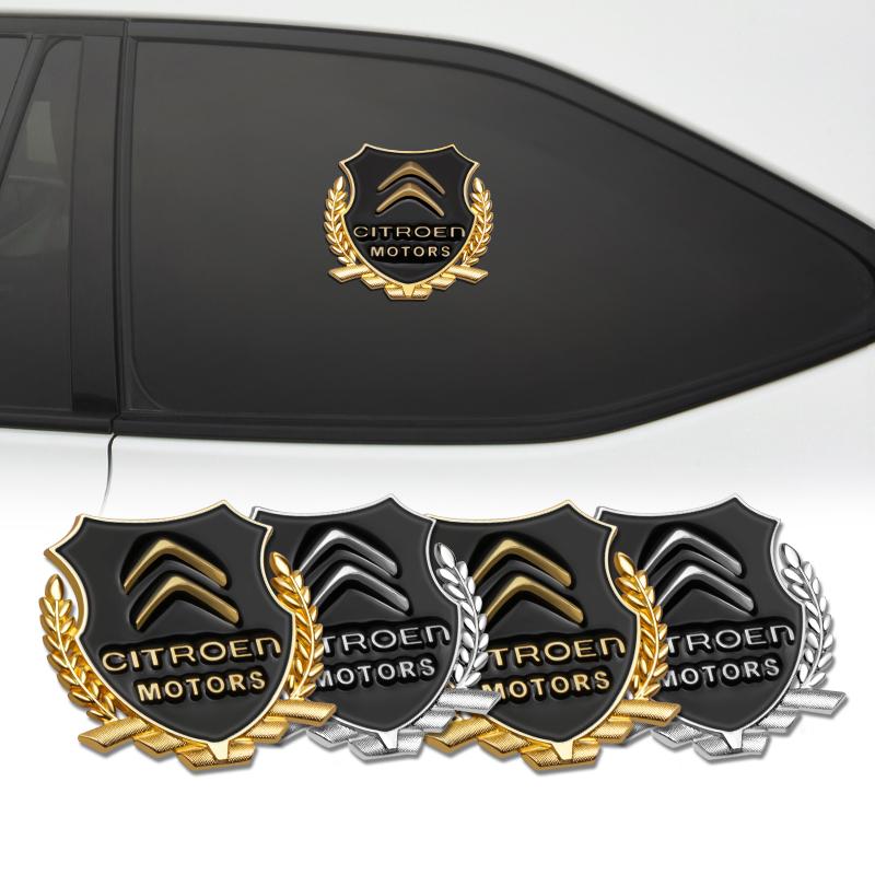 2Pcs Metal Car Shield Logo Side Body Tail Trunk Sticker For Citroen C4 C3 C5 C1 C2 Berlingo Picasso Saxo DS3 Jumpy C-Elysee