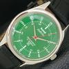 VINTAGE HMT JUBILEE HAND-WINDING INDIAN MENS GREEN COLOR DIAL WATCH A700119-5 R201-a700119
