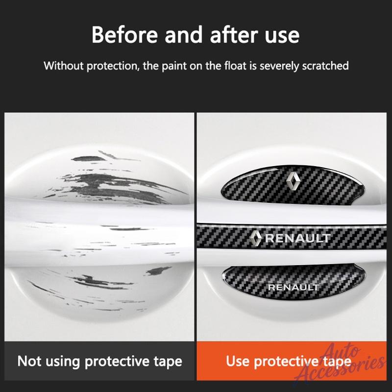4/8Pcs Car Door Handle Bowl Scratch Protective Sticker Carbon Fibre For Renault Dacia Megane 2 Duster Logan Captur Clio Laguna 3 PP35