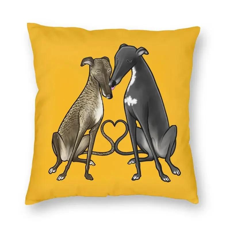 Подушка Чехол Грейхаунд Уиппет Борзая Собака Двусторонняя печать Искусство для любителей собак Наволочка для наподушки для дивана Крутая наволочка