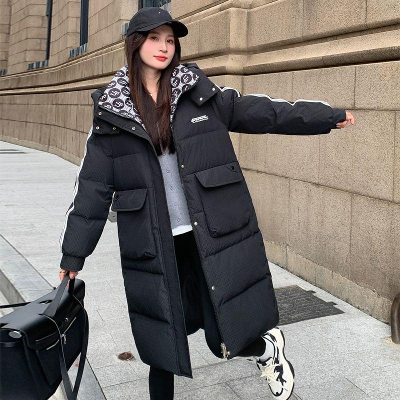 Зимнее теплое и модное женское пальто с длинным хлопковым пальто в корейском стиле
