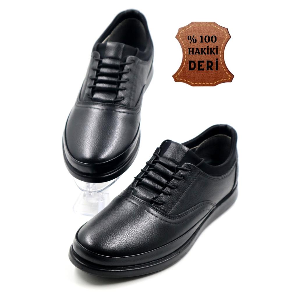 Мужская ультра удобная легкая сезонная черная повседневная обувь из натуральной кожи с внутренней и наружной отделкой